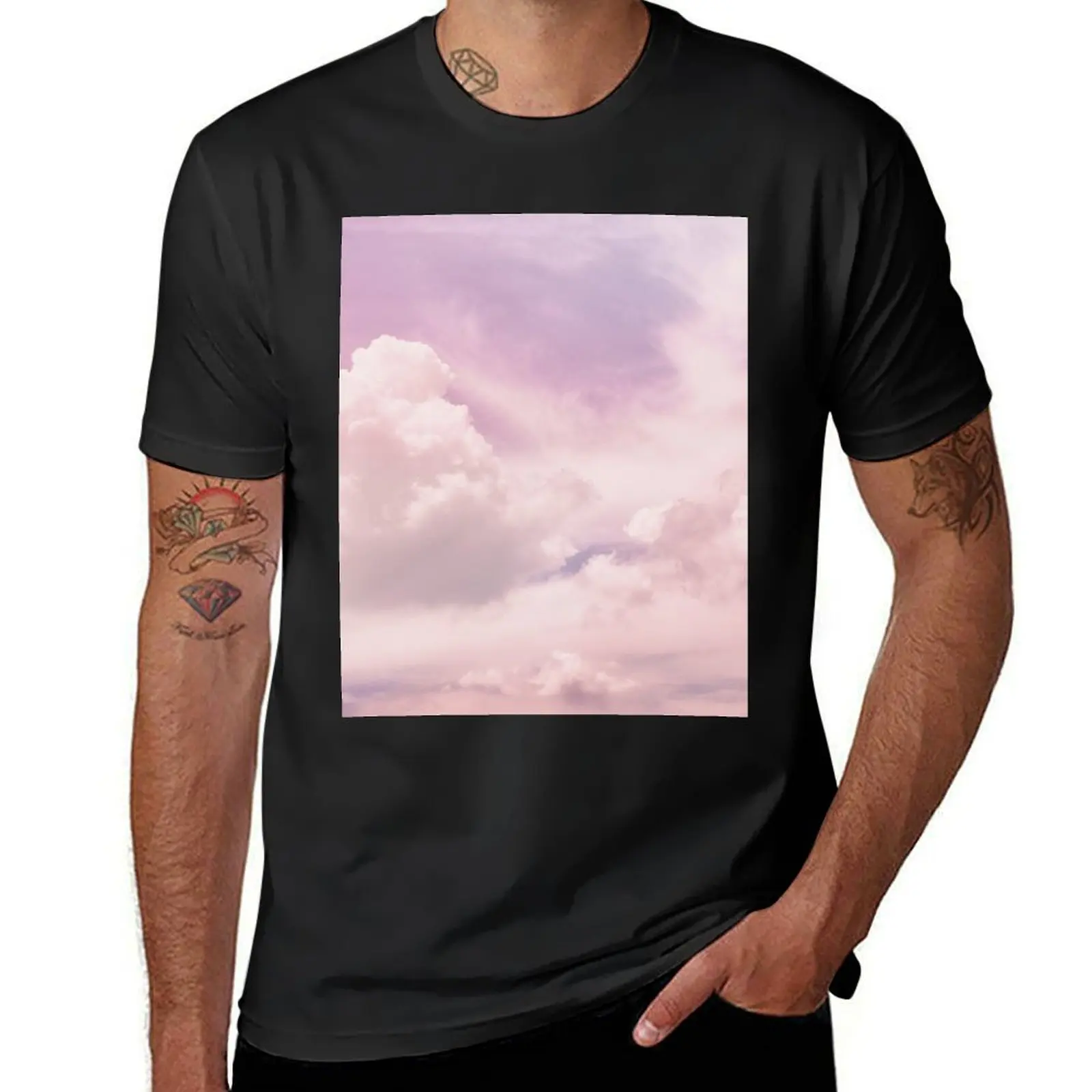 Dreamy Lavender Clouds T-Shirt cute clothes blacks quick drying korean fashion Men's t-shirt