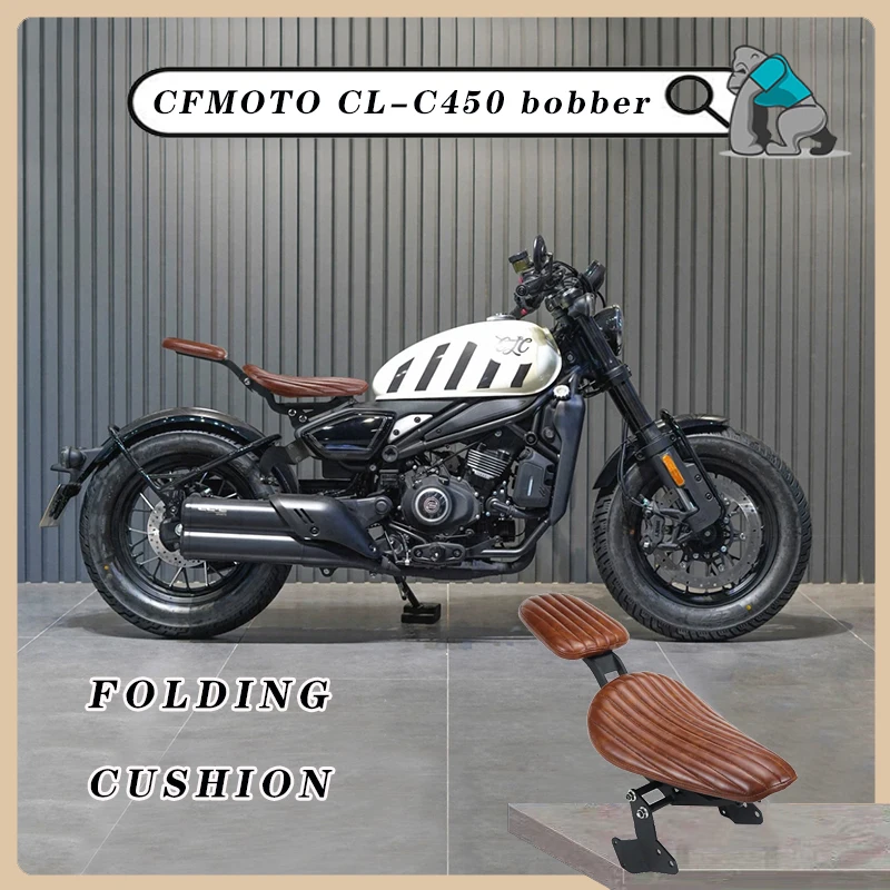 Customized For CFMOTO CL-C 450 Bobber Motorcycle Single Seat Cushion Modification Accessories Folding Seat Double Seat Cushion