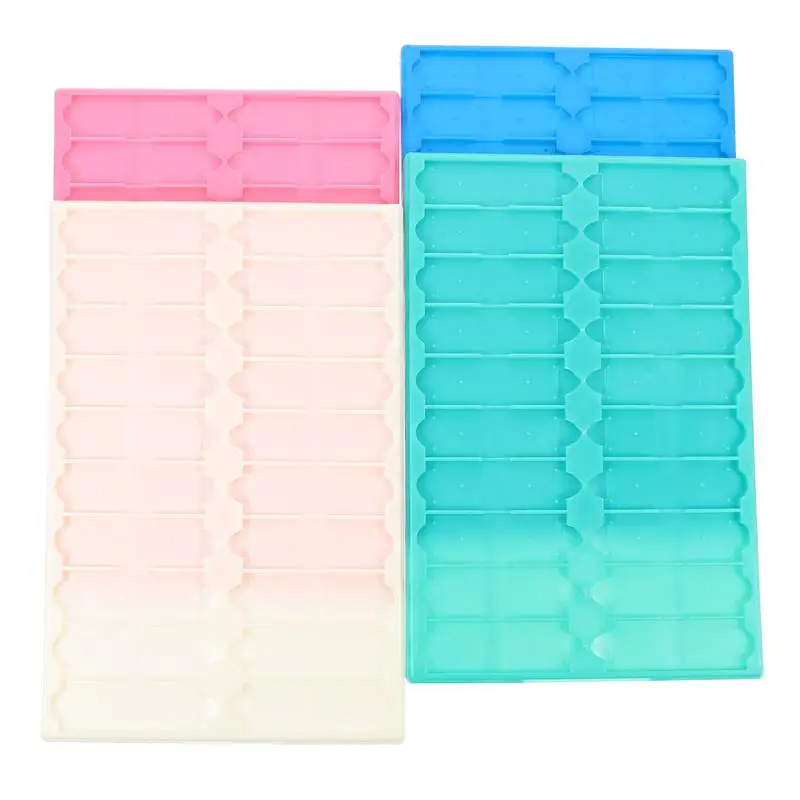 4pcs 20 Capacity Plastic Microscope Slide Tray Slide Storage Tray (Random Color)