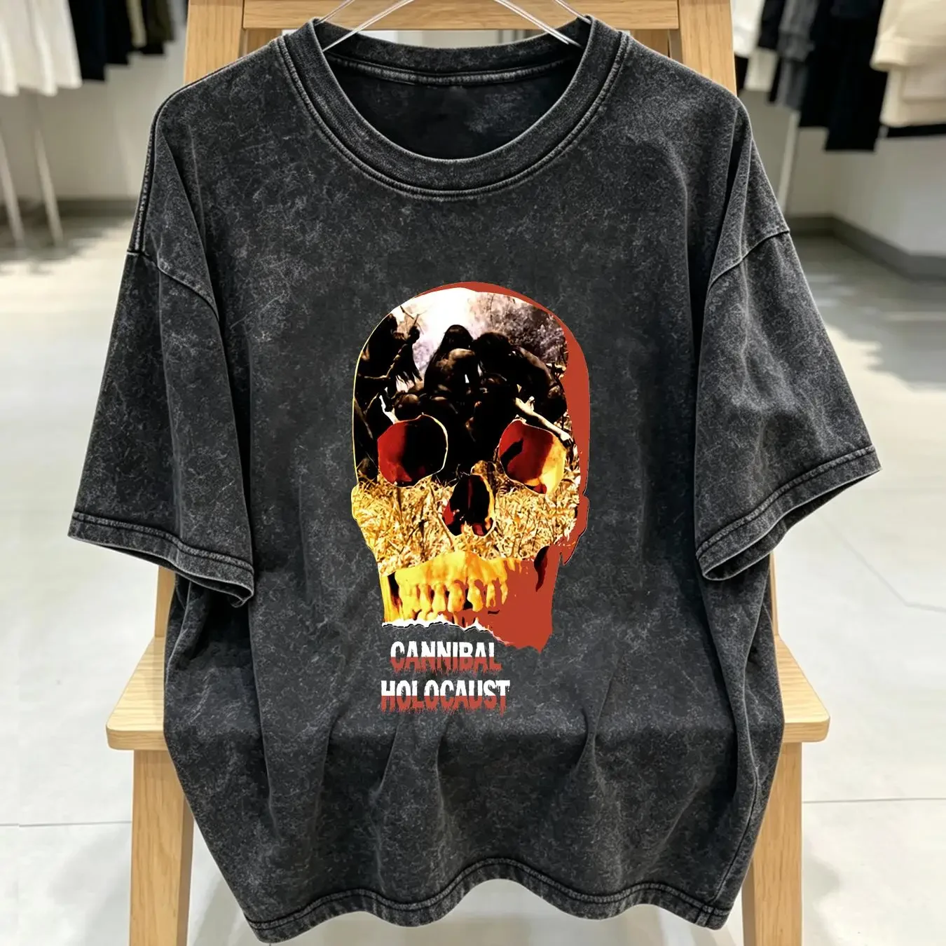 washed T Shirt Plan 9 Cannibal Holocaust NEW long or short sleeves vintage Washed Stretched Unisex Breathable