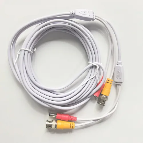 Imagen 2 del producto Cable de extensión de vídeo BNC + CC 2 en 1, Cable BNC de 5M/10M/20M/30M, Color blanco para cámara CCTV AHD, sistemas DVR de seguridad