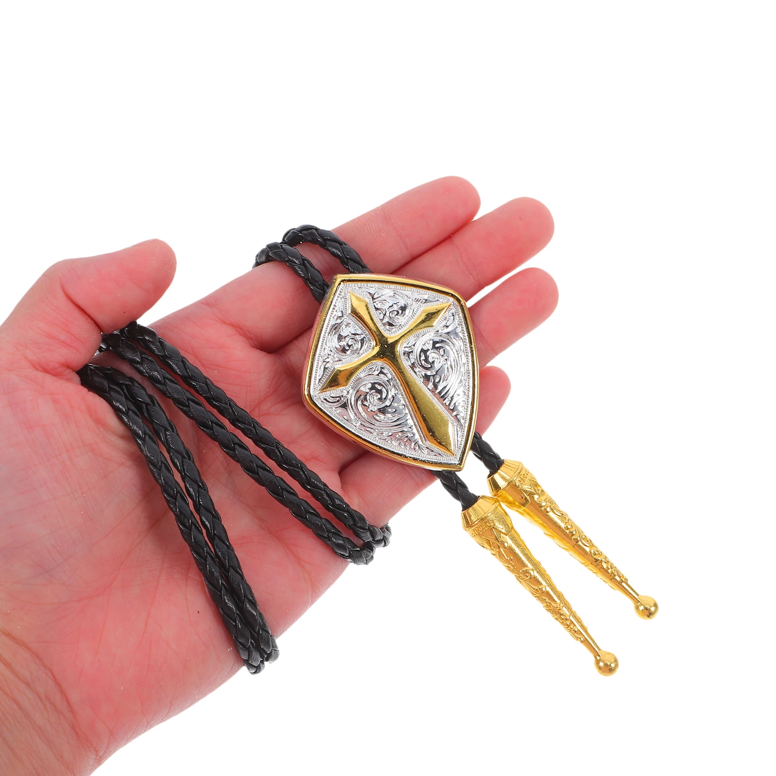 

1pc Cross Adjustable Bolo Necklace Zinc Alloy Cowboy Pendant Vintage Supplies Western Tie Rustic Bolo Tie Necklace