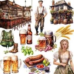 20Pcs/Pack Beer Sticker DIY Craft Scrapbooking Album Junk Journal Decorative Stickers