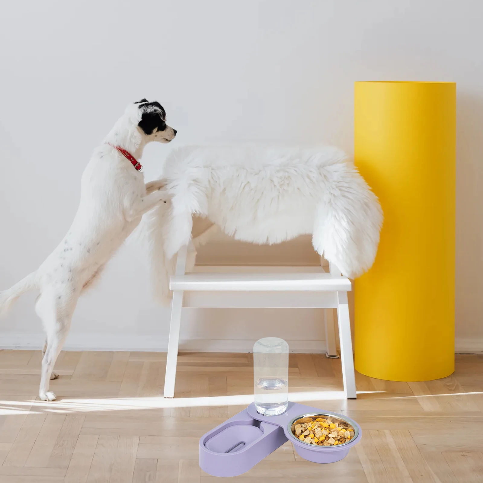 

1pc Feeding Cat Dog Automatic Water Feeder Transparent Rotatable Split Design Dual-Use Pet Drinking For Cats Dogs Pet Supplies