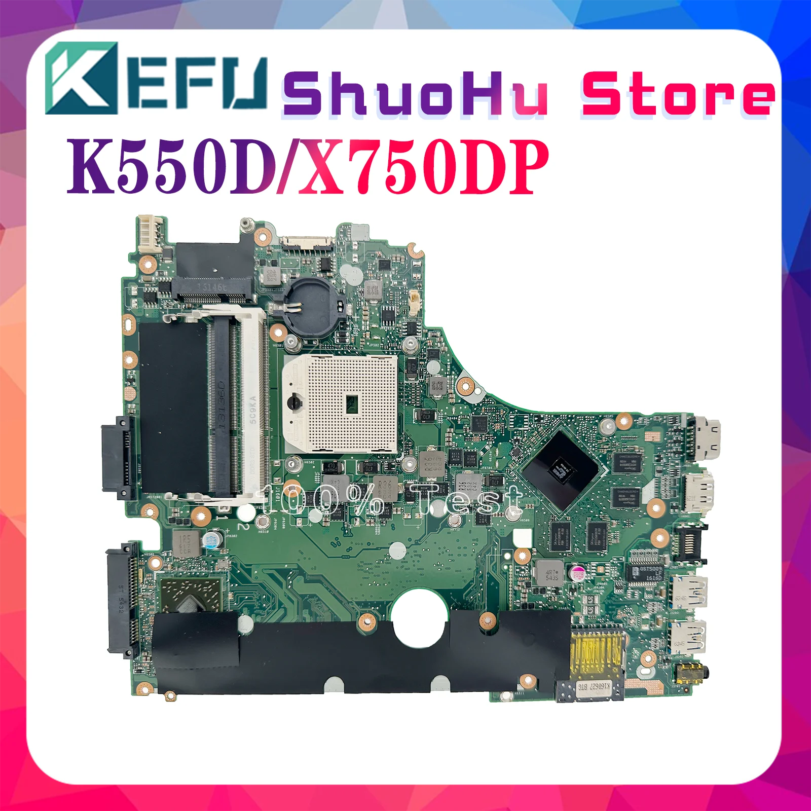 

KEFU X750DP K550D Mainboard For ASUS X550D K550DP X550DP X750 X550 Laptop Motherboard EDP or LVDS 2GB Video Memory 100% Test