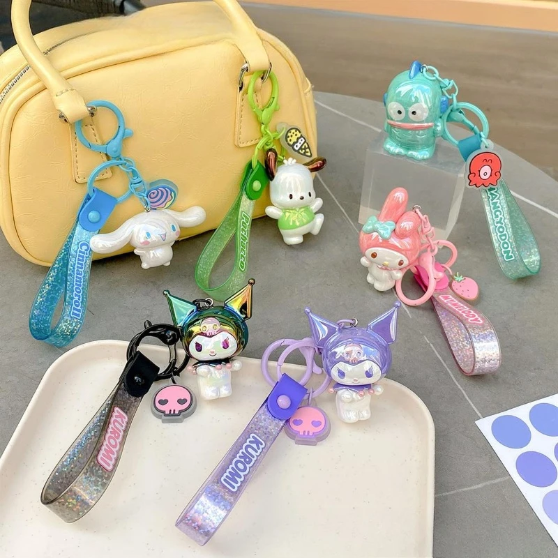 New Sanrio Hello Kitty Kuromi My Melody Cinnamoroll Pompompurin  Keychain Electroplating Pendant Creative Gifts Sense of Luxury