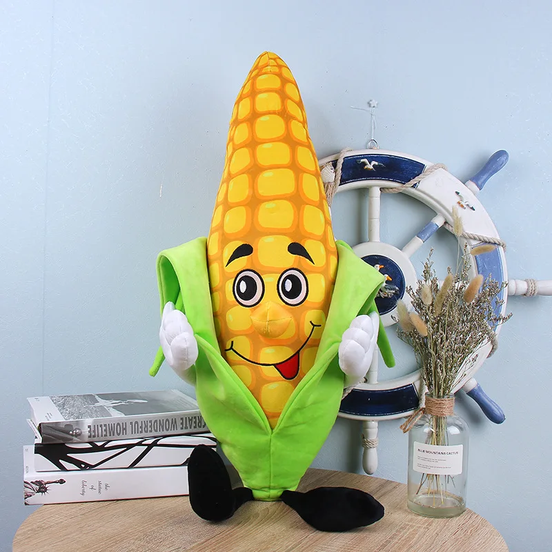

80cm Cartoon Maize corn cob plush doll fruit vegetable food Anti-stress soft cushion sofa car room decor ornament Pillow gift