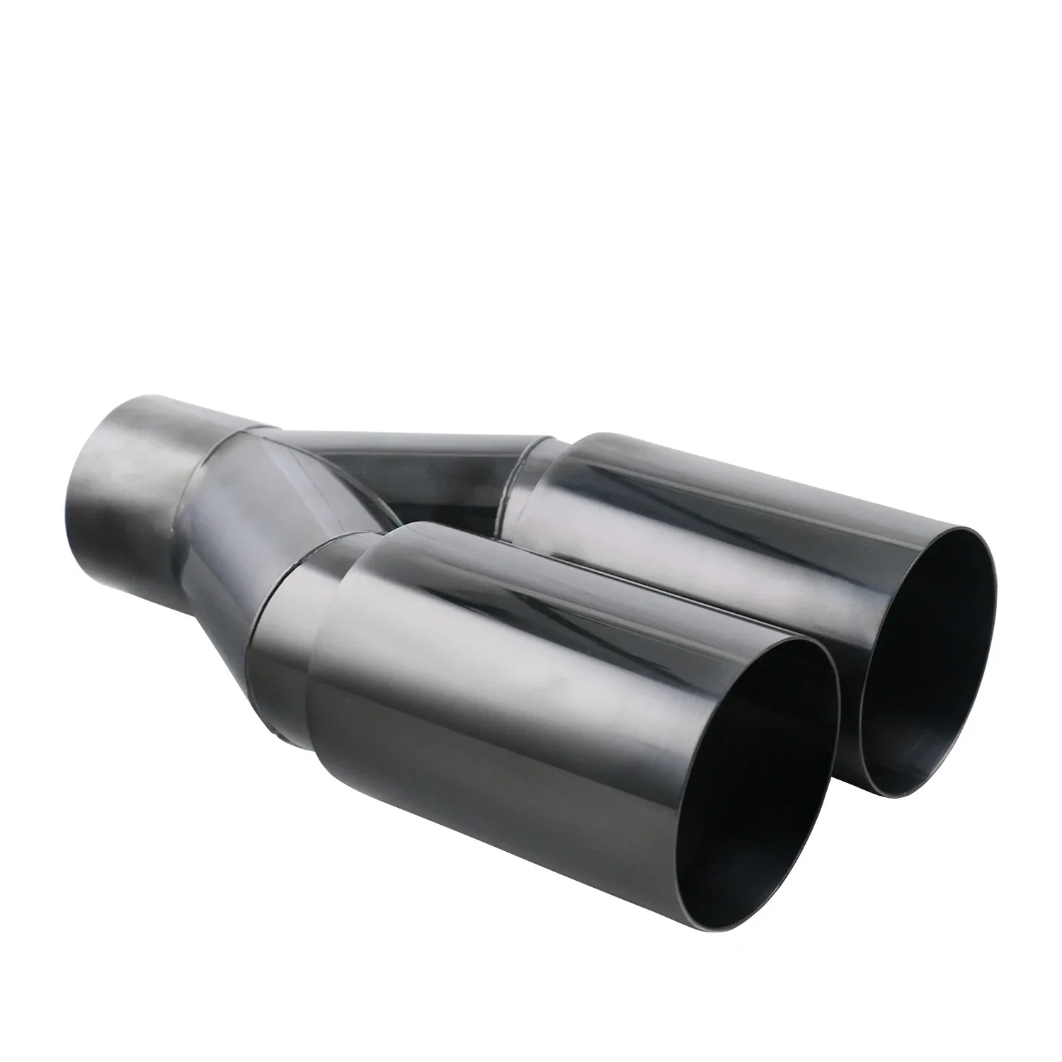 

Stainless Steel Single layer double exhaust tip 63mm inlet straight edge polished muffler tail pipe