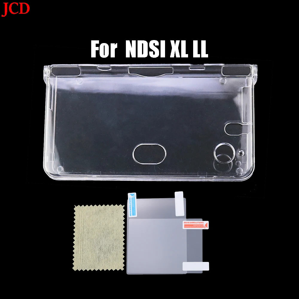 JCD-funda de cristal transparente para consola de juegos nintendo DSi NDSi, 1 piezas, carcasa dura transparente, película protectora de pantalla