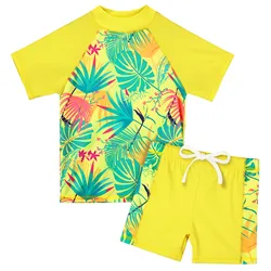 BAOHULU costume da bagno per bambini UPF 50 + protezione solare UV Rash Guard Set di due pezzi abbigliamento da spiaggia abbigliamento estivo per Sport acquatici tuta da surf