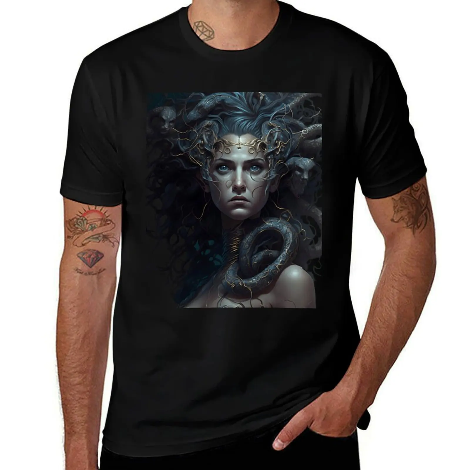 

Medusa AI Art T-Shirt g man t shirts for men anime tshirt cotton t shirts man 100% T-shirt