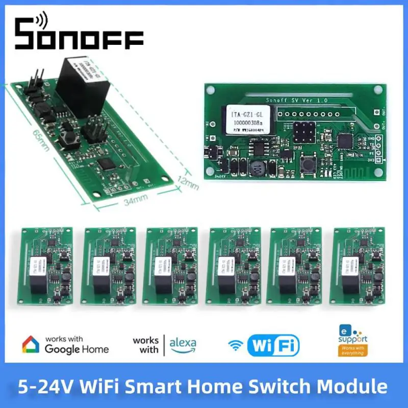 Itead Sonoff SV 5-24V Safe Voltage Wireless WiFi Smart Home Switch Module Support Secondary Development Work With EWeLink APP