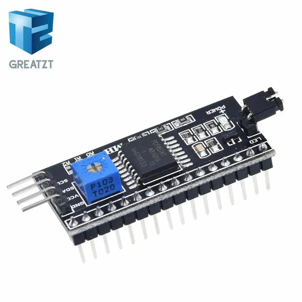 GREATZT  IIC I2C TWI SPI Serial Interface Board Port For Arduino 1602 2004 LCD LCD1602 Adapter Plate LCD Adapter Converter Modul