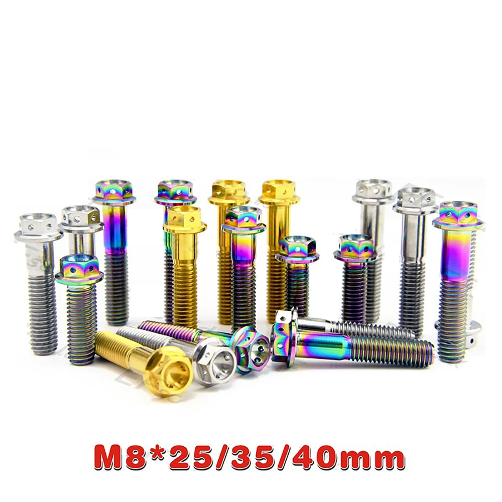 

1pcs/4pcs/8pcs Titanium Bolts M8x25 35 40mm Torx Flange Screws for Motorcycle Retrofit