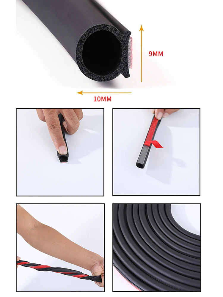 Car Door Weatherstrip Waterproof Small D Weather Strip Car Rubber Strip Seal Epdm Seal Auto Rubber Door Seals For Car