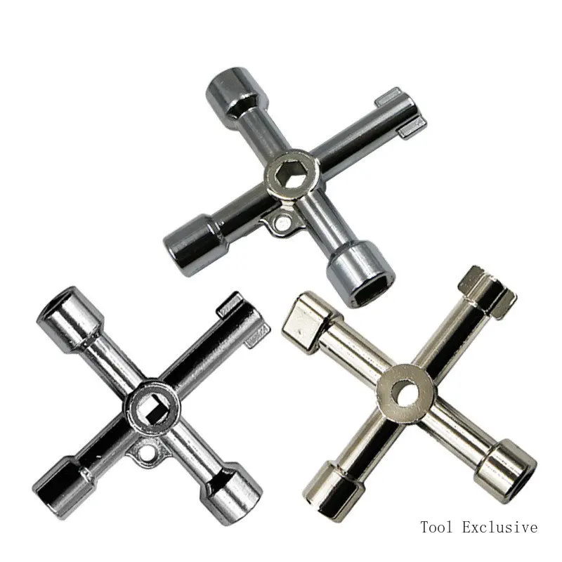 Multi-Specification Cross-Shaped Electric Control Cabinet Triangle Key Wrench Elevator Water Meter Valve Double-Sided Wrench