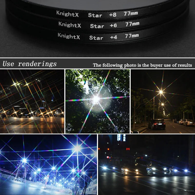 KnightX  Line Star Lens Filter  49MM 55MM 67MM for Canon Nikon Sony Photography accesorios