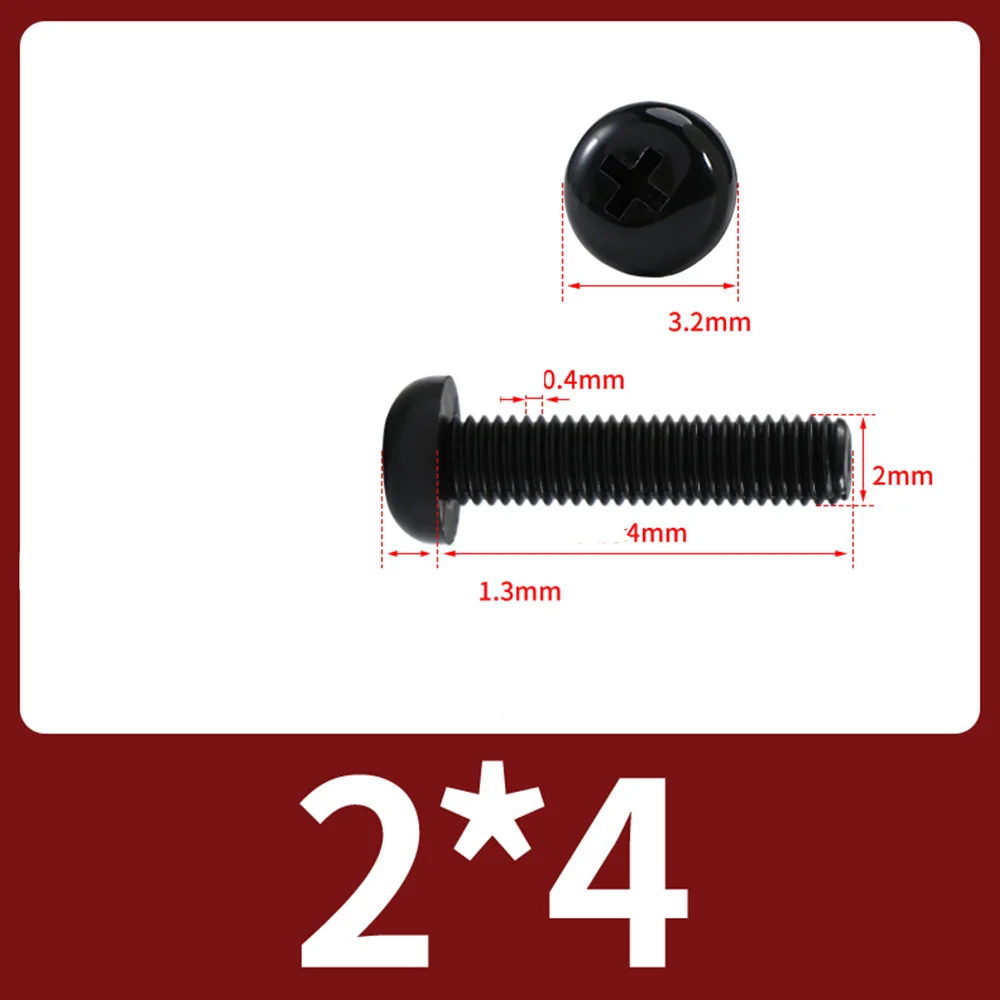 20–100 Stück Nylon-Kreuzschlitz-Halbrundkopfschraube M2 M2,5 M3 M4 M5 M6 M8 schwarz/weiße Kunststoffschrauben und Bolzen Länge 4–60 mm ﻿
