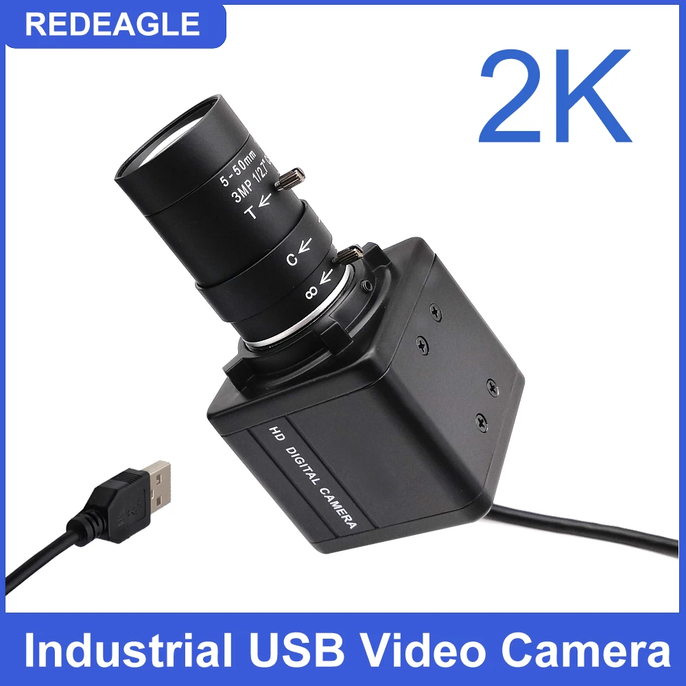 

REDEAGLE HD 2K 4MP USB Webcam Meeting Live Streaming CS Mount 2.8-12mm 5-50mm Varifocal Lens Usb PC Camera UVC Plug and play