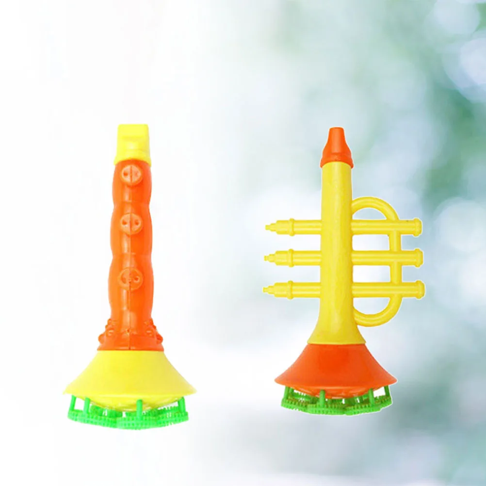 2 قطعة آلة موسيقية متينة على شكل فقاعات سهلة التشغيل للاستخدام الداخلي والخارجي للأطفال في الصيف منفاخ بلاستيكي ممتع للأطفال منفاخ فقاعات #1