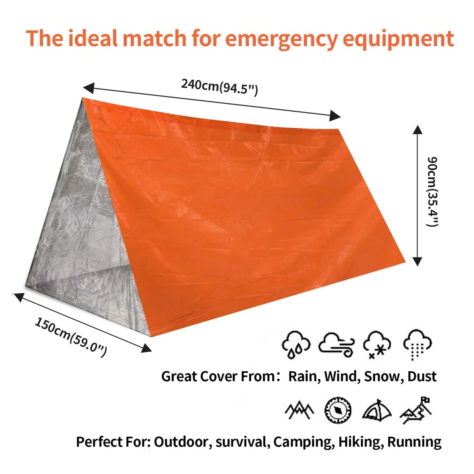 Outdoor PE emergency tent portable warm emergency blanket Thermal blanket lifesaving refuge emergency sleeping bag earthquake