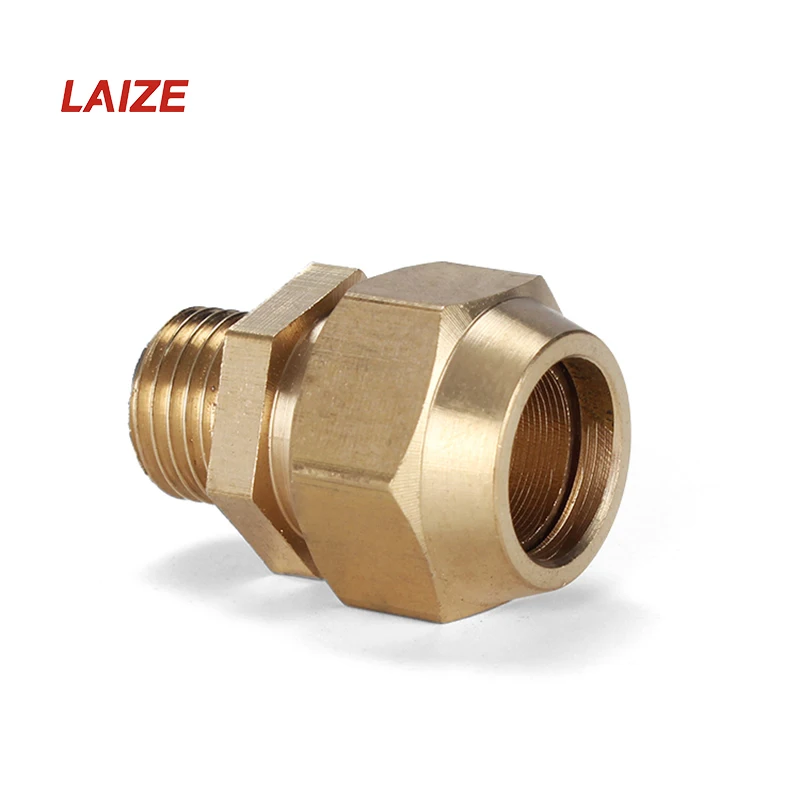 Brass Flaring Directly Connector 1/8" 1/4" 3/8" 1/4" BSPT Male Thread Brass Fitting Copper Expansion Flared Adapter Connector