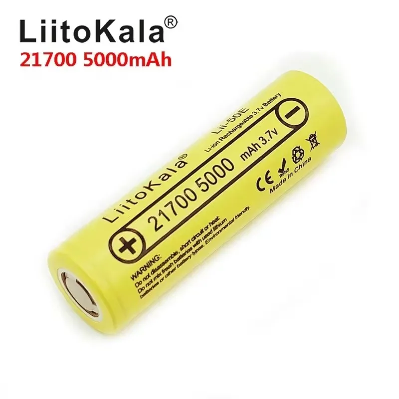 100%Original LiitoKala Lii-50E 21700 5000mah Rechargeable Battery 3.7V 5C discharge High Power batteries For High-power Applianc