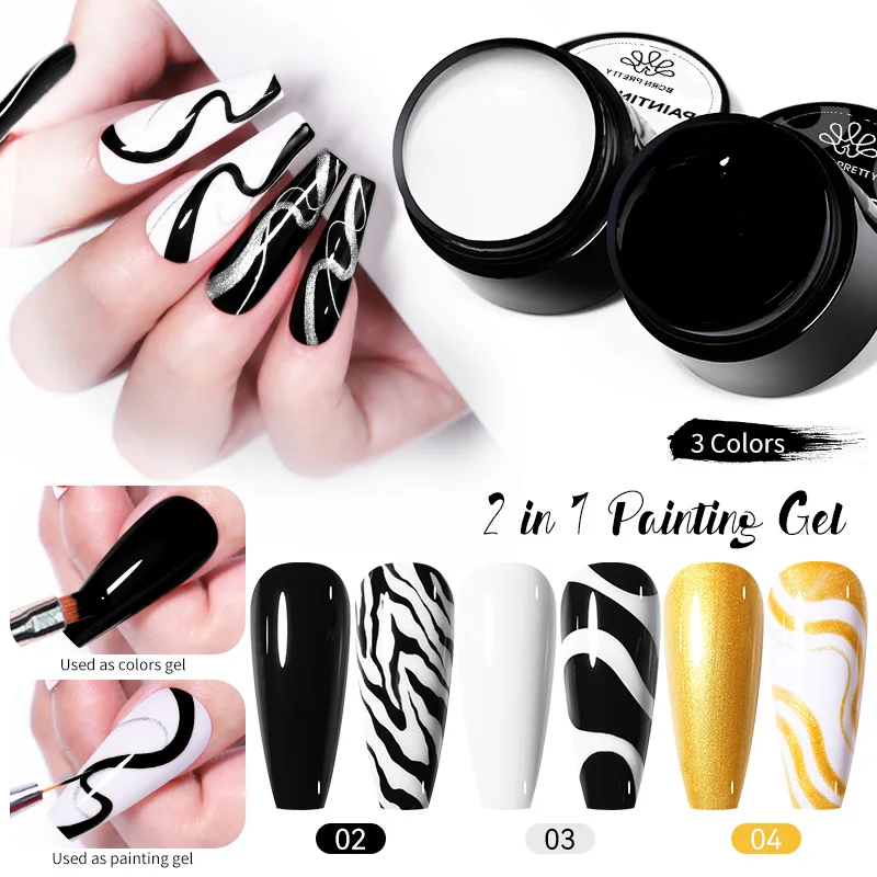 BORN PRETTY 5 en 1 pegamento Gel de refuerzo sin toallitas capa superior manicura UV LED remojo barniz de Gel de uñas diseño cromado 3D
