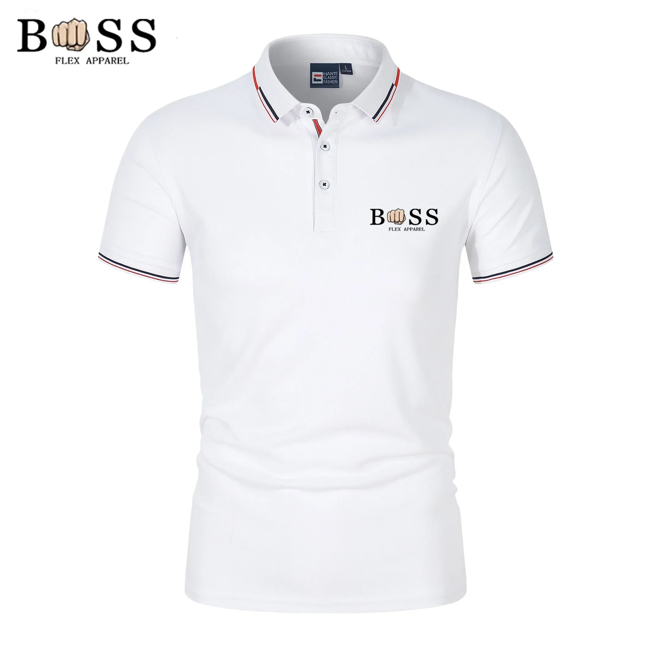 

Polo de manga corta con solapa para hombre, camiseta informal de negocios a la moda, ajustada, de verano, novedad de 2024