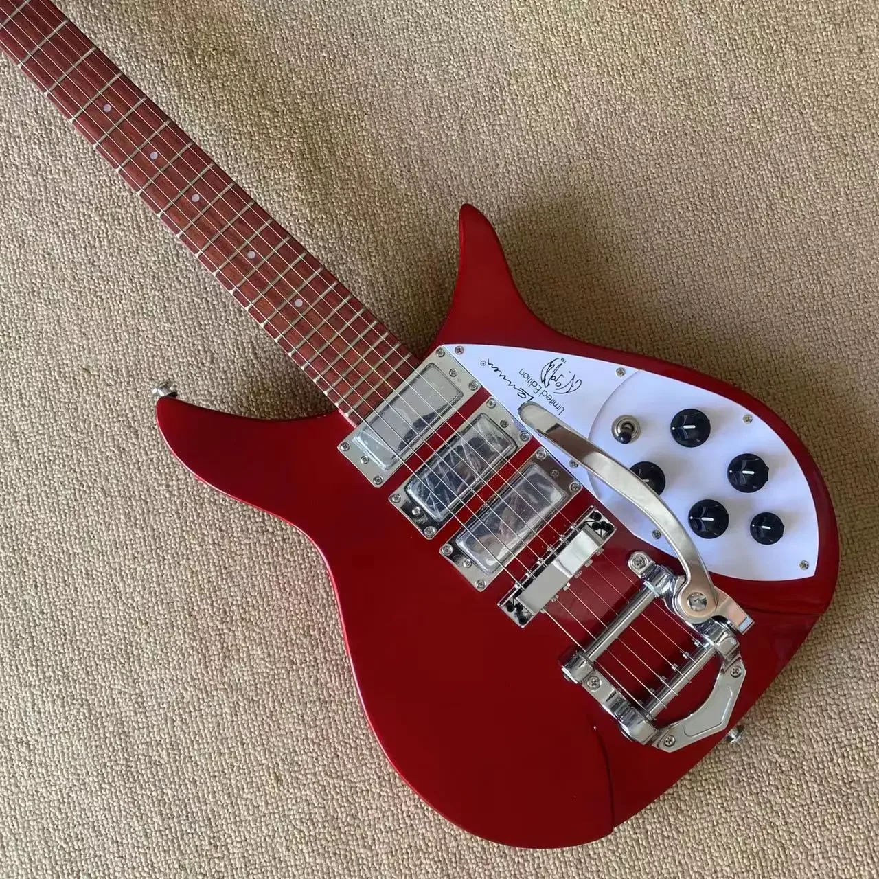 

Ricken 325 Backer Electric Guitar, Metallic Red Color, Basswood Body, Rosewood Fingerboard, Chrome Hardware, Free Shipping