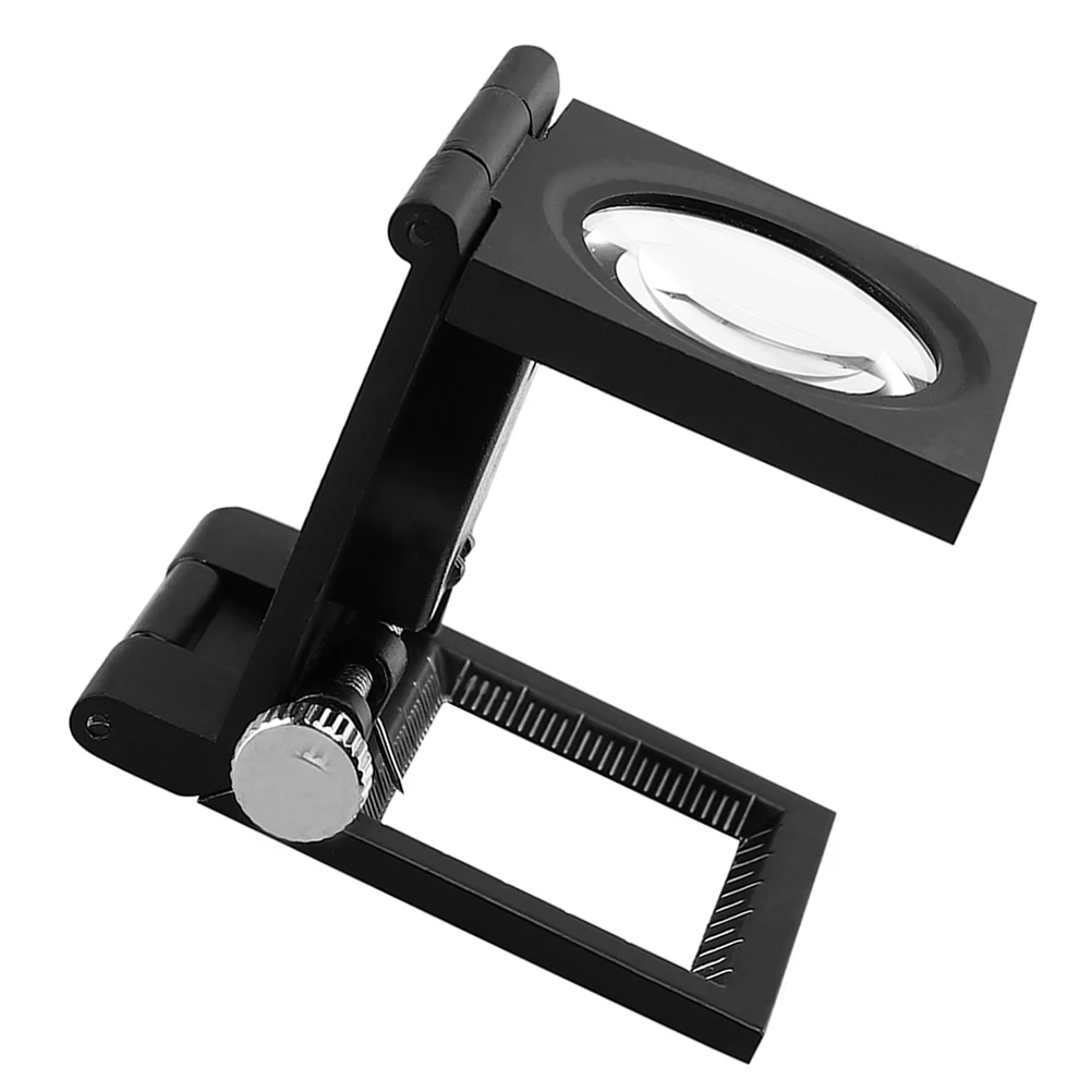 

30mm 10x -folded Measuring Mirror Magnifier Pointer Function Jewelry Antiques Desktop Magnifying Glass Reusable