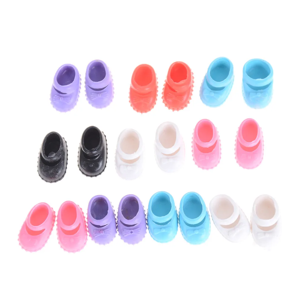 5Pairs Random Color Doll Shoes For 12cm Dolls Wear Kelly Doll Confused Doll Decor Shoes Kids Gift Toy Accessories
