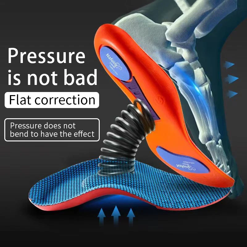 Sports Running Insoles for Men Shoes Sole Flat Foot Arch Support Orthopedic Insoles for Women Shock Absorption Massage Cushion