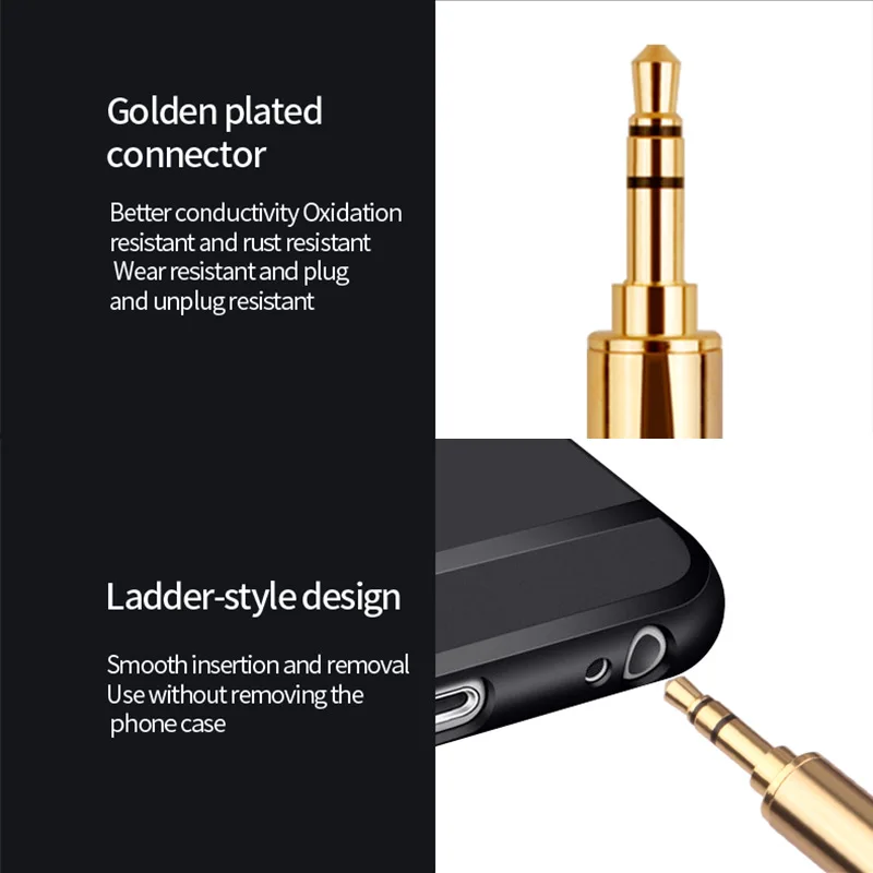 Kabel Aux Jack 3.5MM do 3.5MM Kabel Audio 7N OCC HIFI Kabel Audio Aux 3.5mm Hifi Stereo do Słuchawek Telefonu Komórkowego Głośnika TV — zdjęcie produktu 3