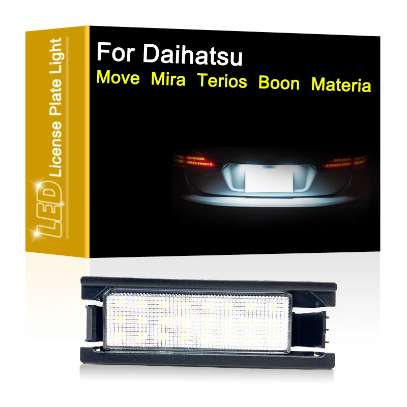 12V Waterproof LED Number Plate Lamp For Daihatsu Move Mira Terios Boon Materia White License Plate Light Assembly