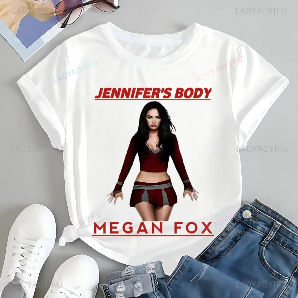 Streetwear Megan Fox Printed T-shirt Top Megan Fox Neutral Trend Harajuku Short Sleeve Unisex Shirt Graphic Oversized T-shirt