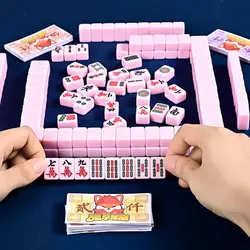 Chinese Style Mini Mahjong Set Mahjong Tiles Set Mini Game Mah-Jongg Set Travel Family Leisure Time Game Traditional