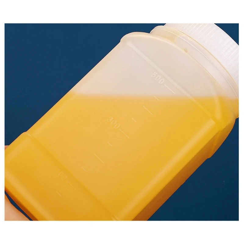  Plastic Lab Bottle Set with Wide Mouth Design, Square HDPE Screw Lid Containers, 5 Pack for Daily Storage Tasks