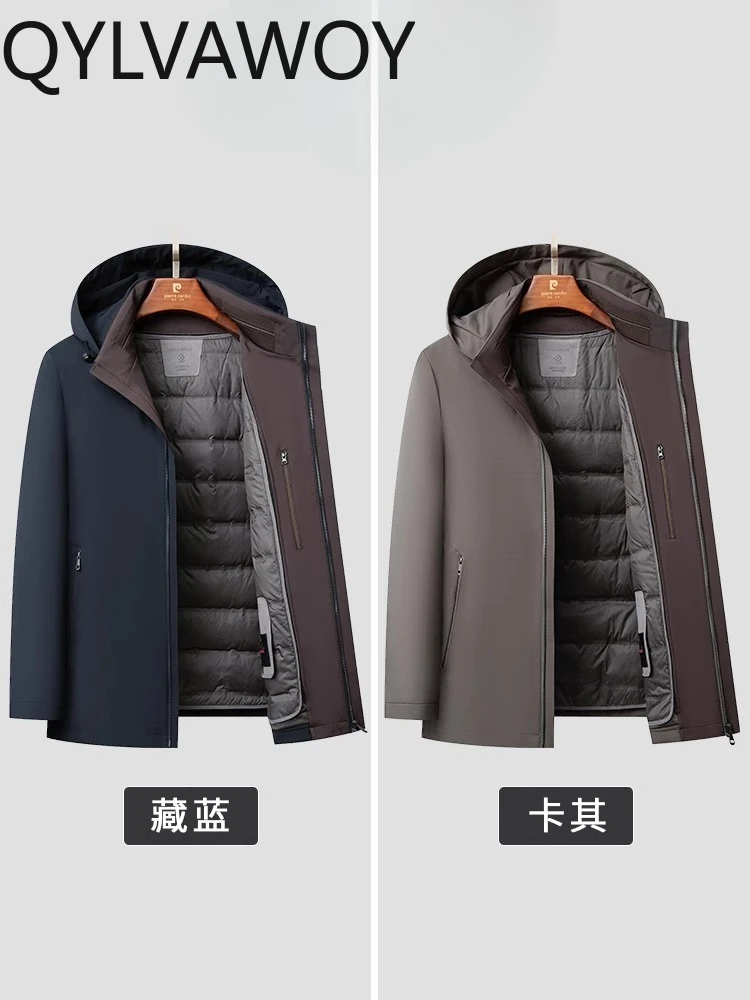 QYLVAWOY Middle-Aged Men's Down Jacket 2024 New Thickened Warm Men's Clothing Winter Outerwear Middle-Aged Elderly Dad's LJ2604