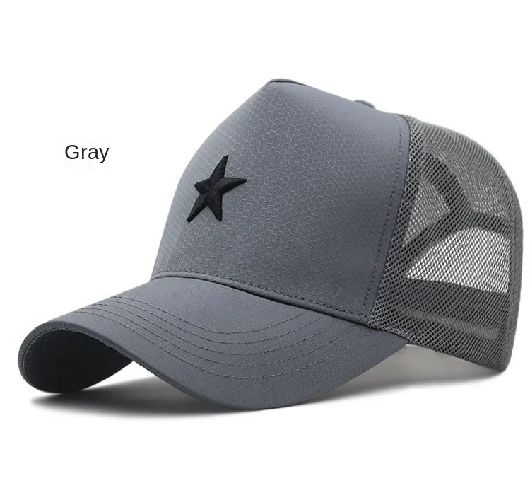 Big Head Men Women Mesh Baseball Caps Star Embroidery Trucker Hat Plus Size 57-60cm 61-65cm