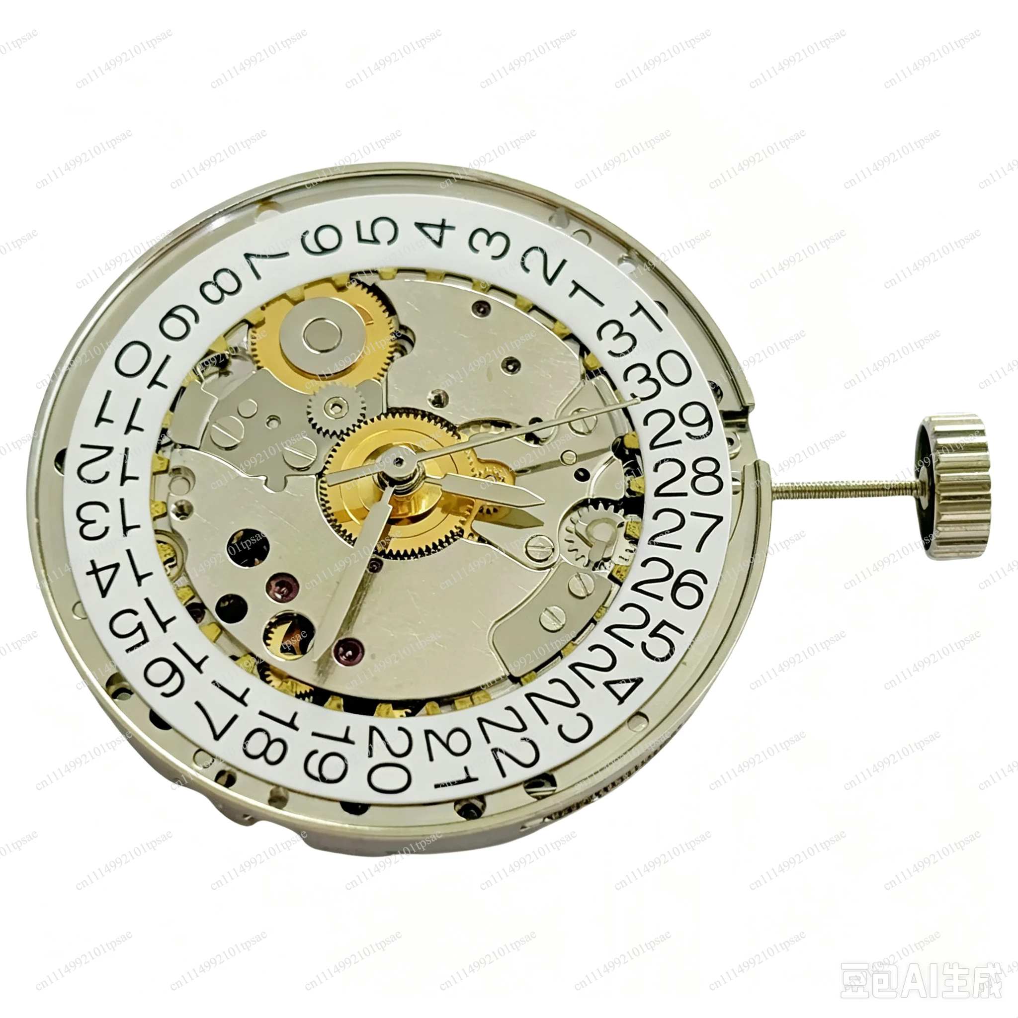 Suitable for 5100A movement, pearl servo movement engraving version, three pin single calendar automatic