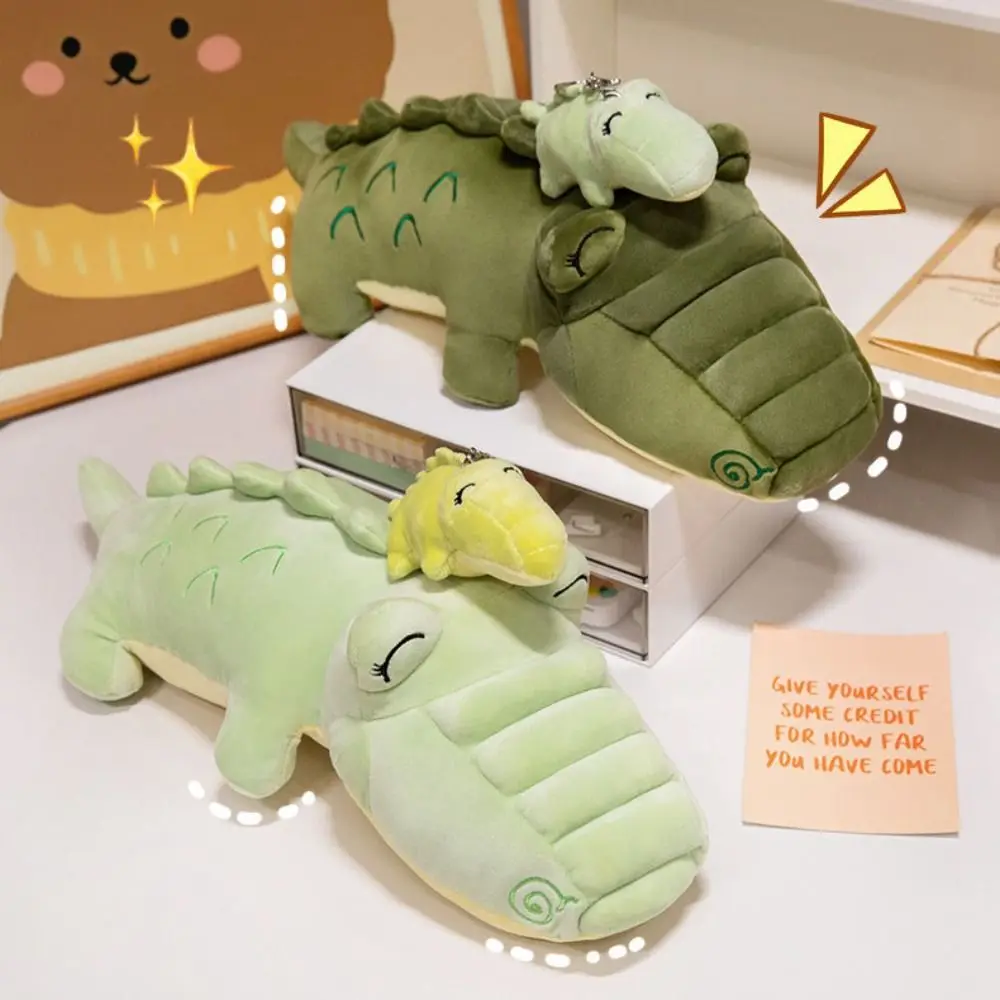 Animal de pelúcia crocodilo brinquedo de pelúcia pingente dos desenhos animados verde pelúcia crocodilo bonecas abraçando travesseiros macio crocodilo lance travesseiros