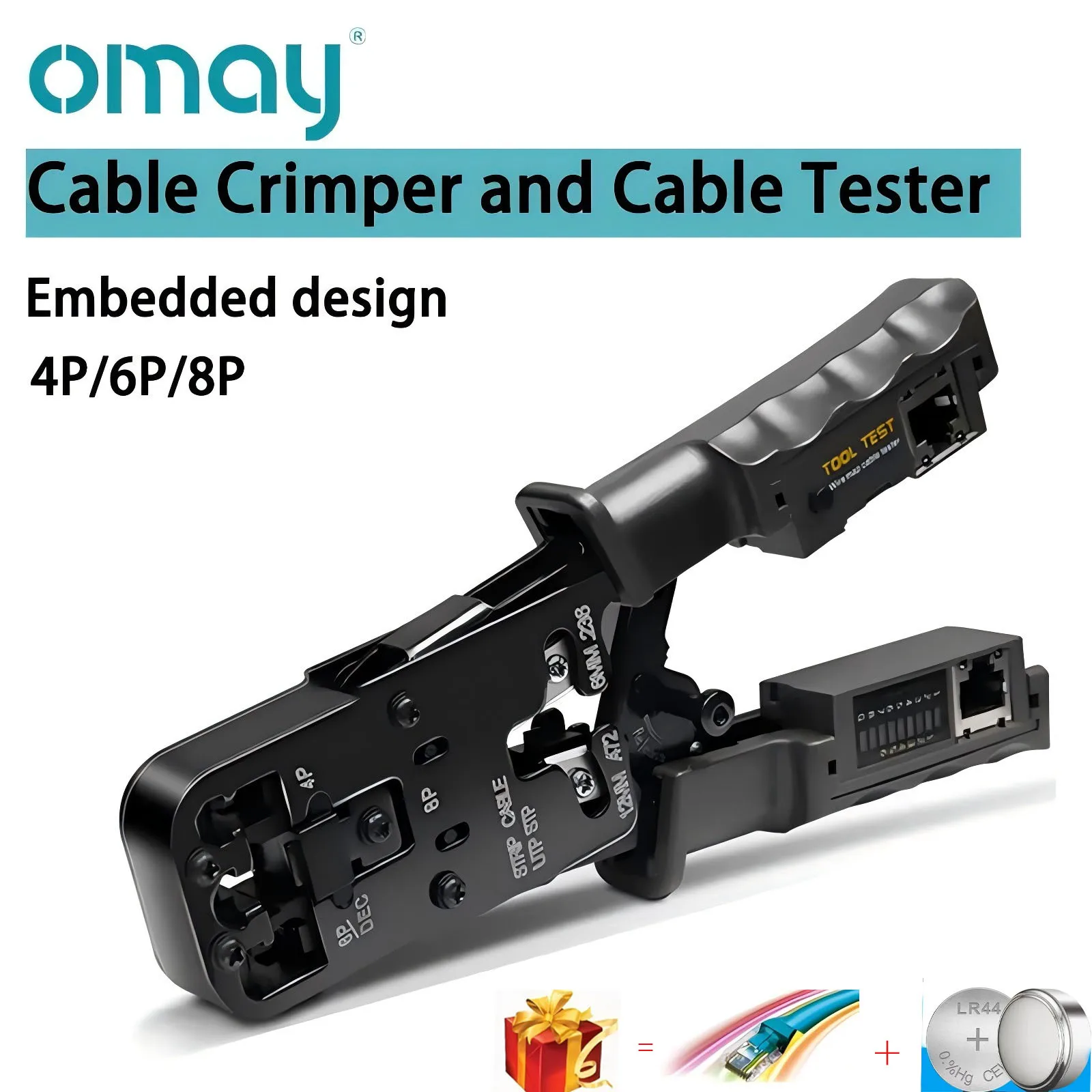 Narzędzie do kabli internetowych 3 w 1 RJ45 szczypce sieciowe/test kabla LAN/zaciskanie/tester narzędzi tnących Tester kabli 6P/8P/4P