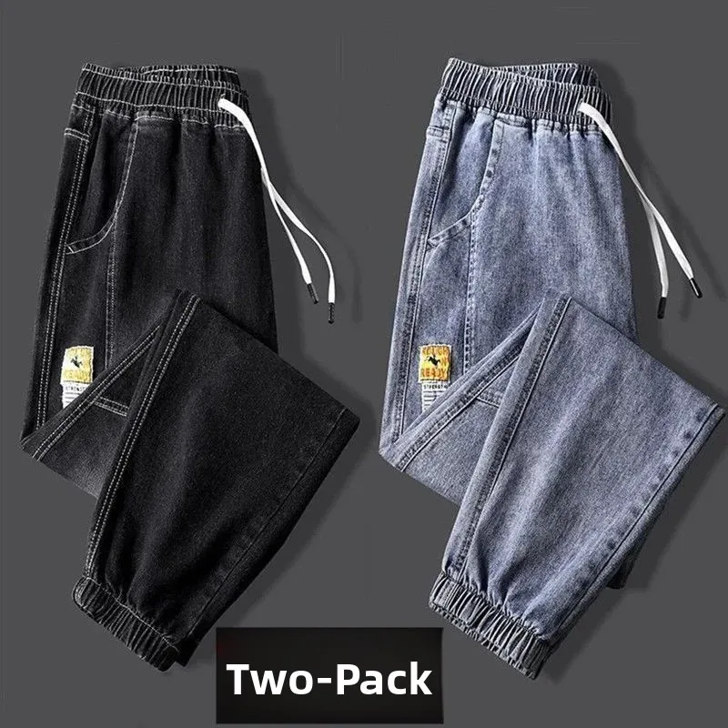 High-End Men's Jeans for Work Loose Fit Wear-Resistant Spring Autumn Construction Site Car Repair Casual Cotton Denim Pants