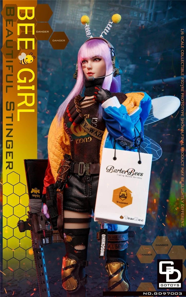 GDTOYS GD97003 1/6 End Bee Girl Figure Model 12'' Female Soldier Action Figure Body Doll Full Set Collectible Toy