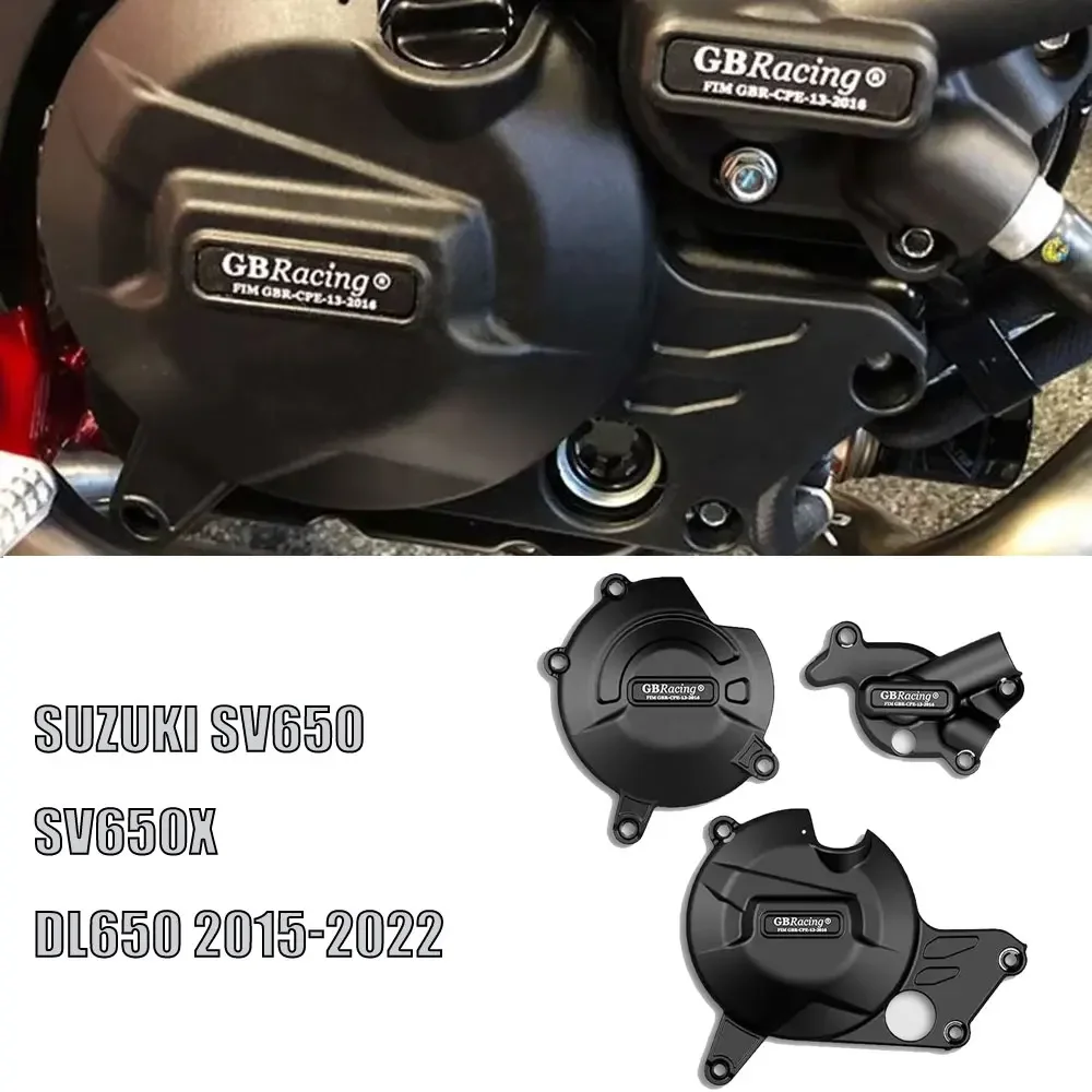 

For GBRaing for Suzuki SV650 SV650X DL650 2015-2022Motocross Accessories Secondary Engine Cover Protection Kit