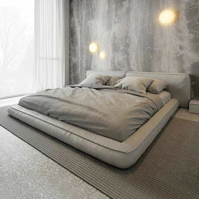 

Technology cloth Double bed frame headboard king size twin tatami floor 180x200cm Double bed home cama casal bedroom furniture