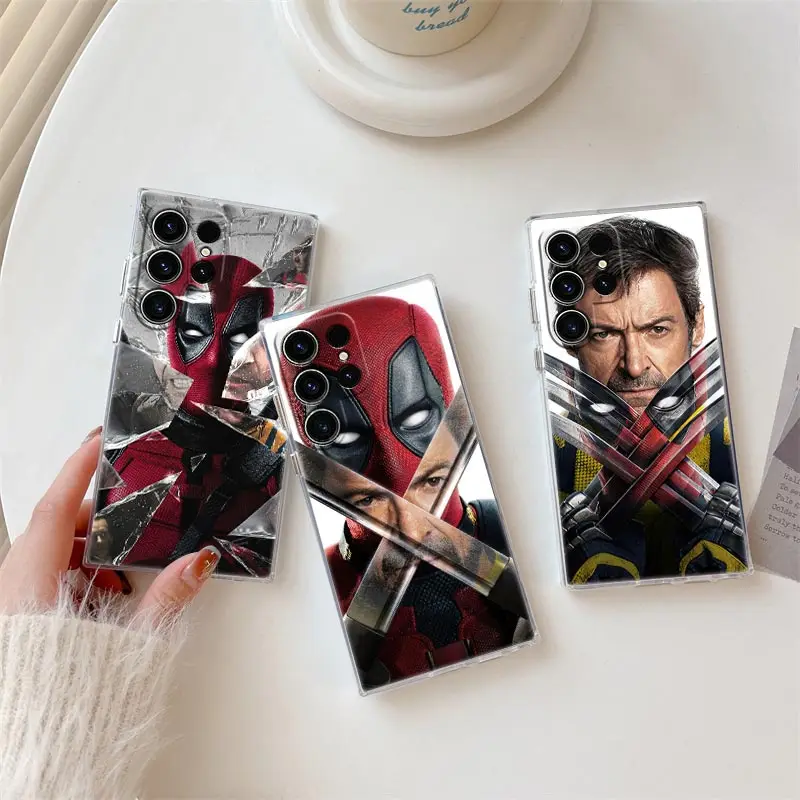 

S25 Phone Case For Samsung Galaxy S25 S24 S23 S21 Ultra S20 FE S22 Plus A35 A55 5G Clear Cover Deadpool and Wolverine Deadpool 3