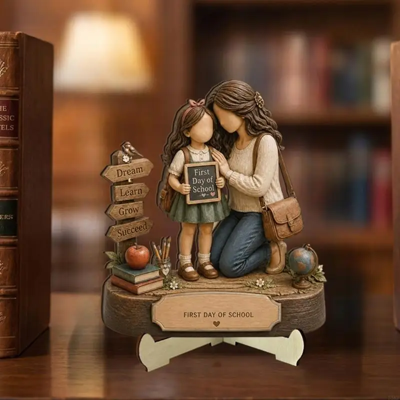 Study Desk Reading Theme Sculpture Figure in Design, Display Decoration for Reader Room, Home Office, and Shelf Use 55KF