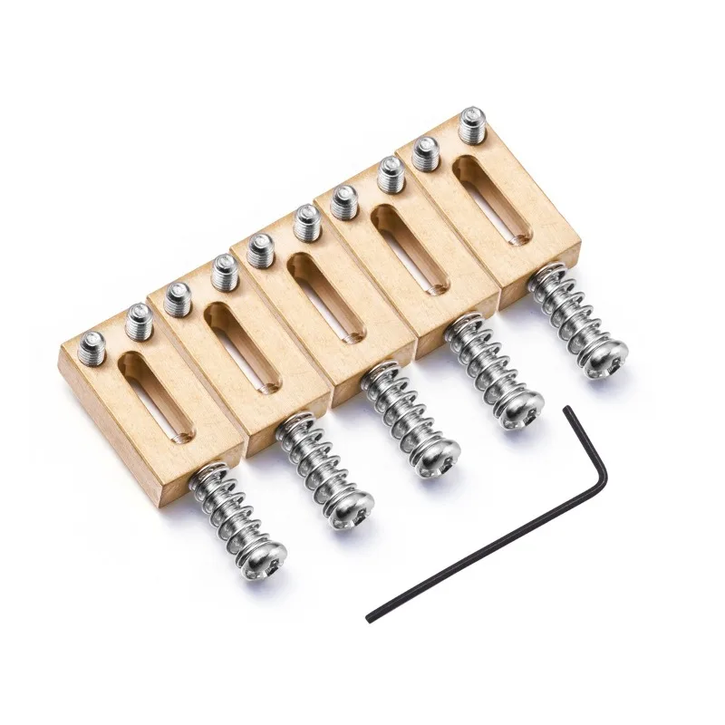 Suitable For Electric Guitar,10.5mm String Spacing Brass Guitar Bridge Saddles,6Pcs Guitar Replacement Saddles